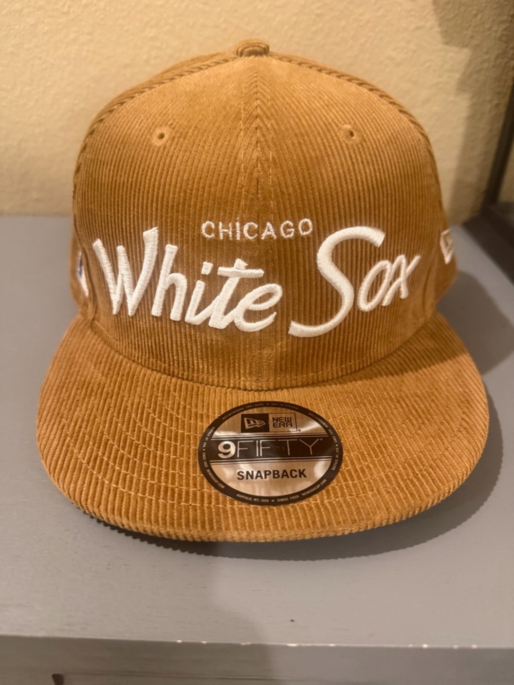 Chicago White Sox New Era 9FIFTY Snapback Hat Corduroy Tan Brown MLB New